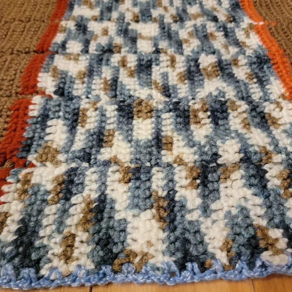 Vintage Granny Crochet Afghan Throw baby Blanket Handmade Multi Color Striped